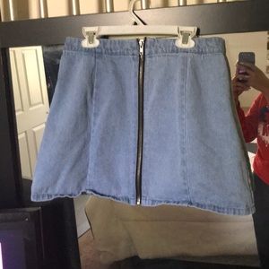 Zip up jean skirt